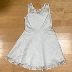 White Floral Lace Mini Dress - image 1